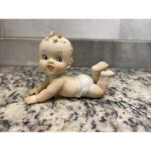 Vintage Kewpie Piano Baby Figurine Bisque Porcelain